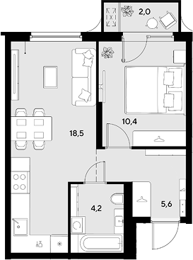 Продается 1-комн. квартира, 38.7 м²