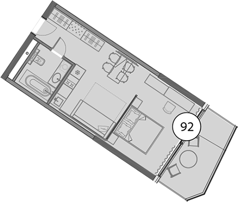 Студия, 48.3 м², 7/8 этаж, ЖК «Гостиничный комплекс Поляна Пик»