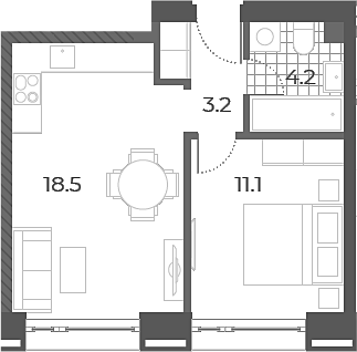 2-комн., 37 м², 22/29 этаж, ЖК «Вейв»