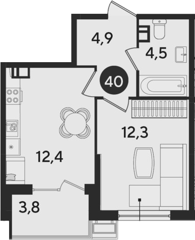 1-комн. квартира, 34.1 м² в ЖК Парк Победы — фото 2