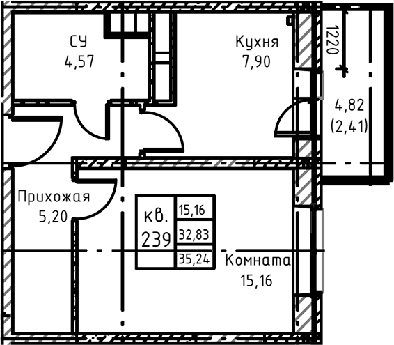 1-комн. Высокий Берег
