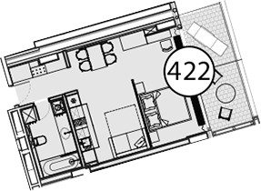 Студия, 56.9 м², 7/9 этаж, ЖК «Гостиничный комплекс Поляна Пик»