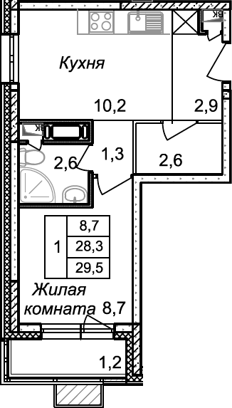 1-комн. Квартал Светлый