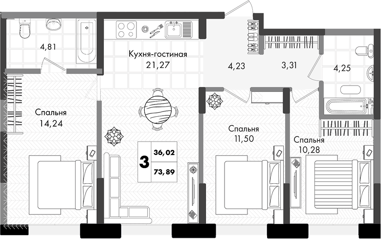 4-комн. Зеленая территория