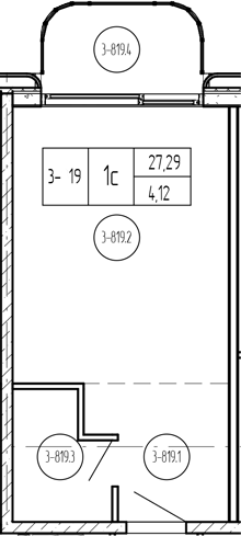 Студия квартира, 27.29 м² в ЖК Лучи — фото 2
