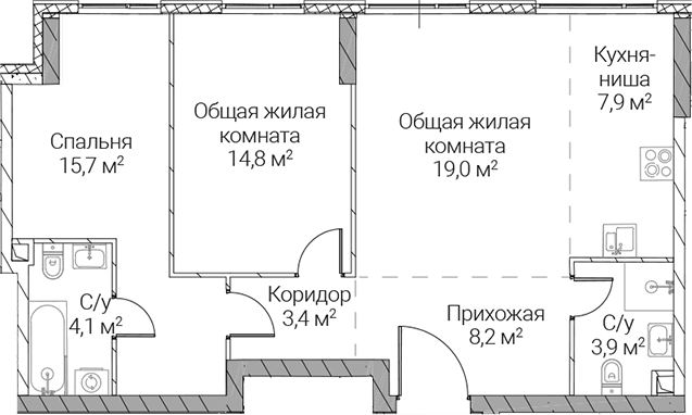 3-комн. СЕЗАР СИЛИКА