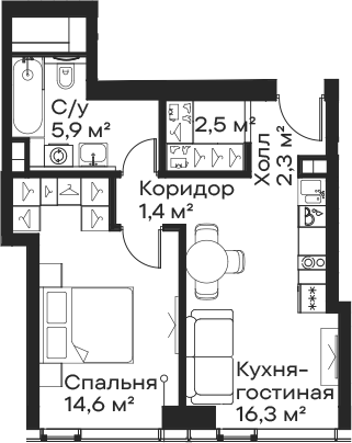 2-комн. Сити Бэй