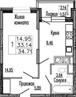 1-комн. Клевер