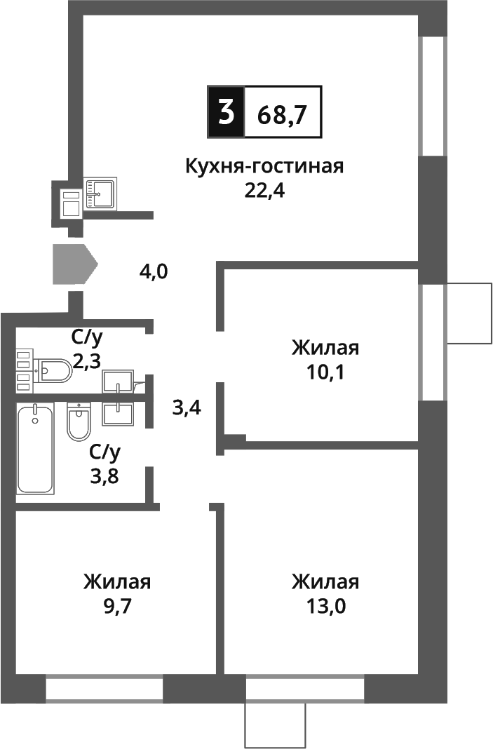 4-комн. Никольский квартал Отрада
