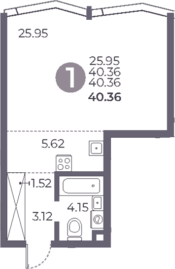 Студия, 40.36 м², 8/27 этаж, ЖК «Мневники от Гранель»
