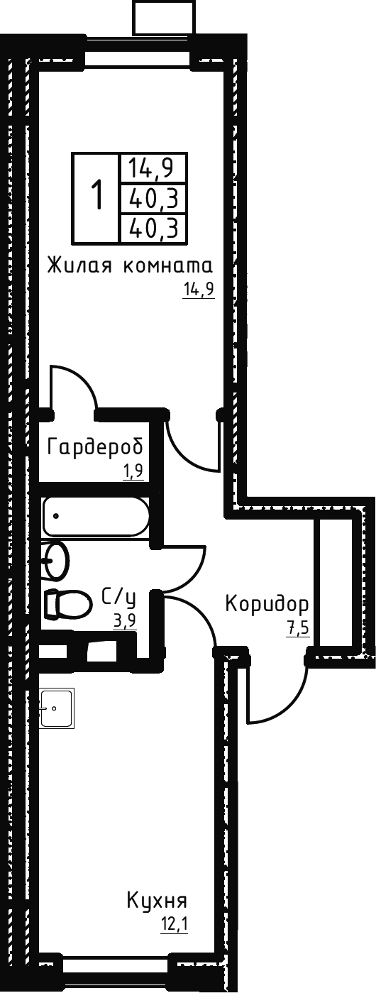 1-комн. Цветочные Поляны