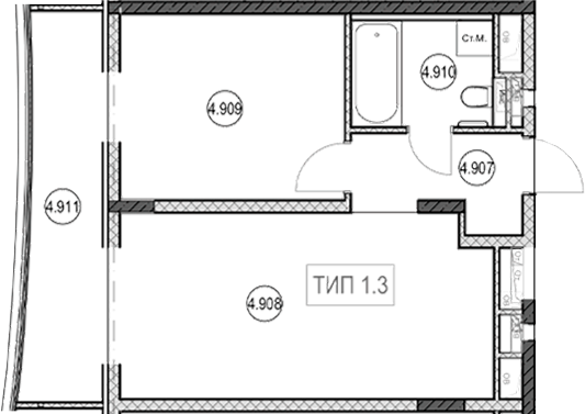 2-комн. квартира, 40.3 м² в ЖК ГК Сан Гарден Хотел&СПА — фото 2