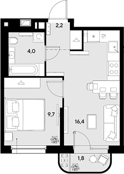 Продается 1-комн. квартира, 32.3 м²