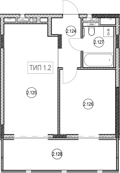 2-комн. квартира, 41.2 м² в ЖК ГК Сан Гарден Хотел&СПА — фото 2