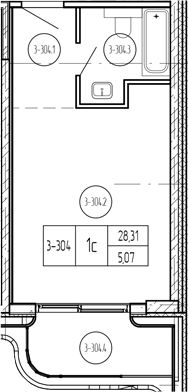 Студия квартира, 31.44 м² в ЖК Лучи — фото 2