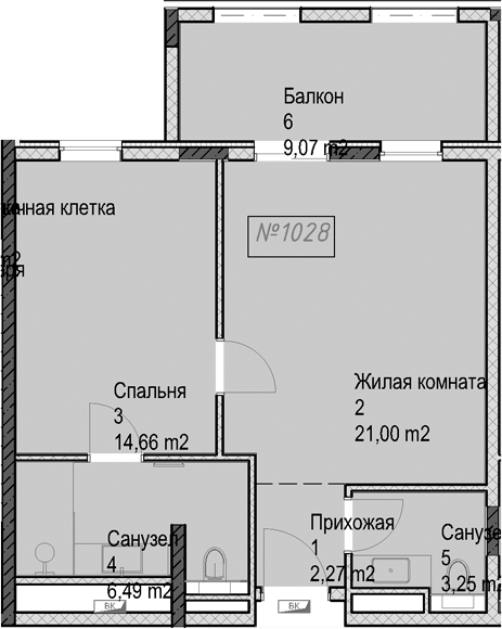 2-комн. квартира, 47.7 м² в ЖК Гостиничный комплекс Николай 1 — фото 2