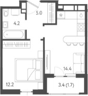1-комн. квартира, 35.8 м² в ЖК Все Свои VIP — фото 3