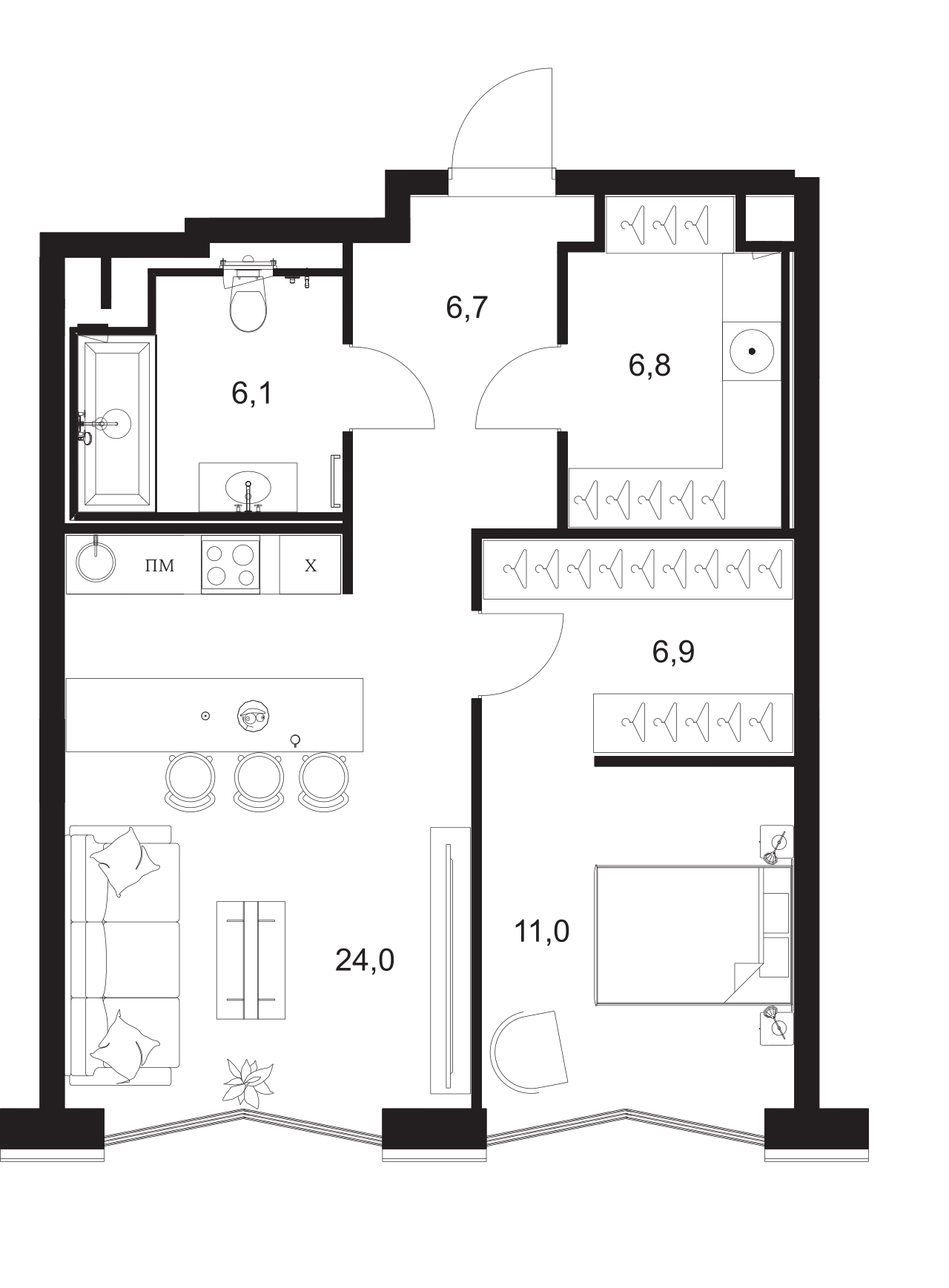 2-комн. A. Residence