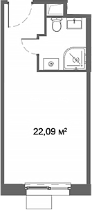 Студия, 22.09 м², 10/21 этаж, ЖК «Ситимикс»