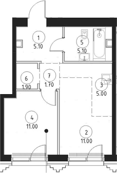2-комн., 40.8 м², 3/59 этаж, ЖК «СЕТ»