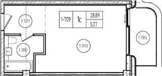 Студия квартира, 27.91 м² в ЖК Лучи — фото 2