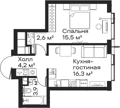 2-комн. Сити Бэй