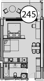 Студия, 54.7 м², 6/9 этаж, ЖК «Гостиничный комплекс Поляна Пик»