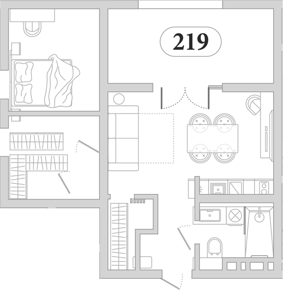 1-комн. квартира, 47 м² в ЖК Эден Ривьера — фото 2
