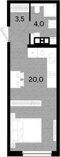 Студия квартира, 27.5 м² в ЖК DОГМА ПАРК — фото 2