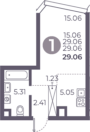 Студия, 29.06 м², 37/39 этаж, ЖК «Мневники от Гранель»