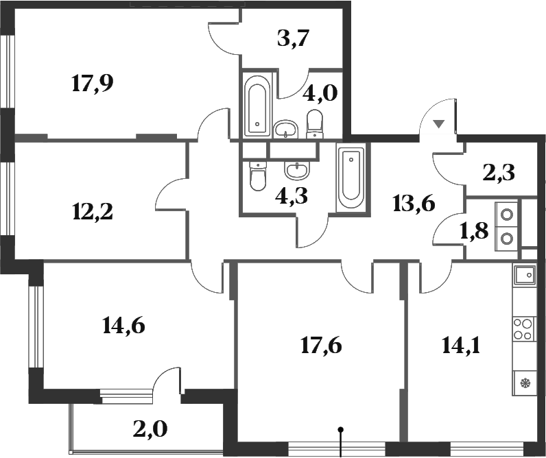4-комн. Миниполис 8 Кленов