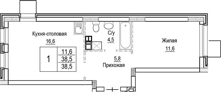 2-комн. Лесная Отрада