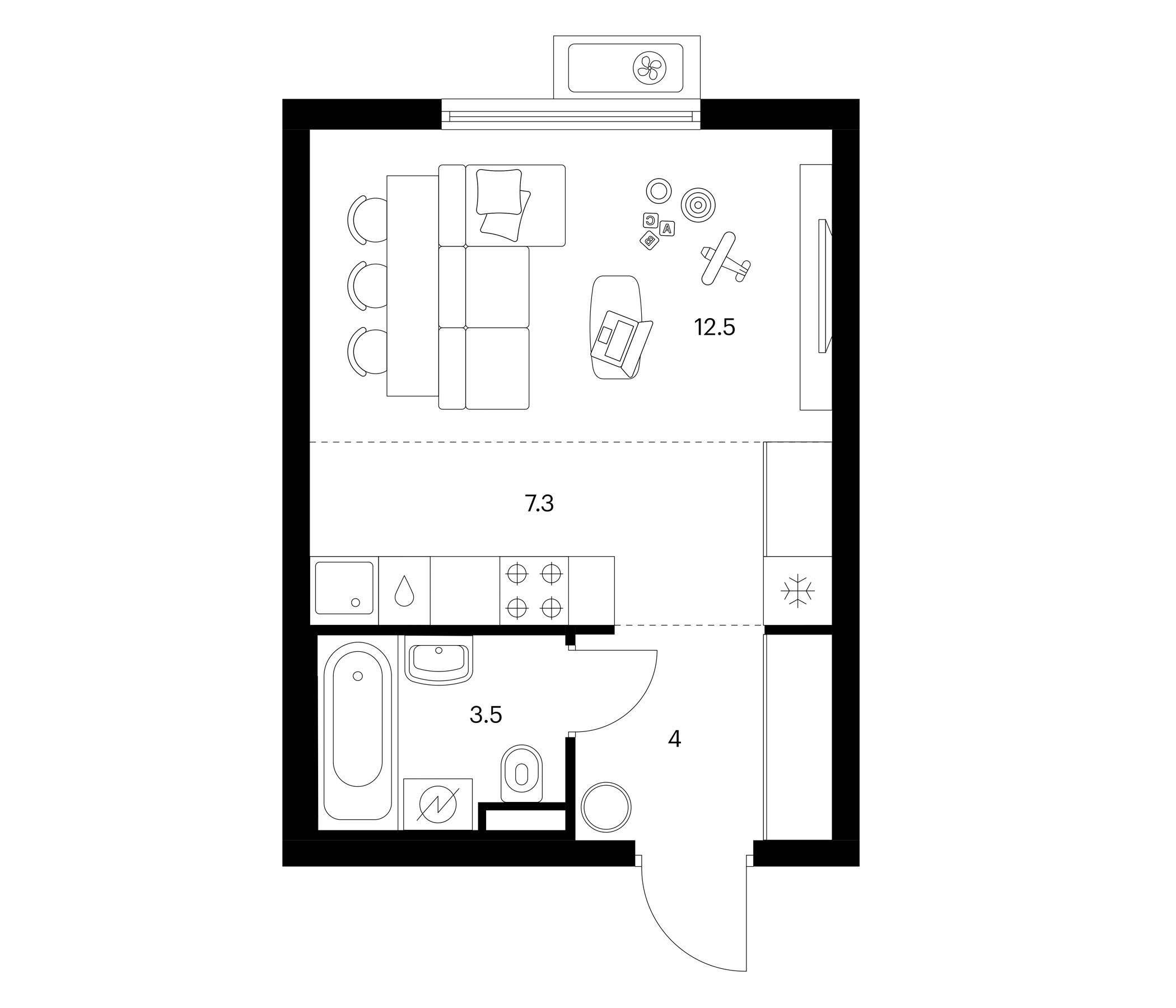 Студия, 27.3 м², 5/15 этаж, ЖК «Белая Дача парк»