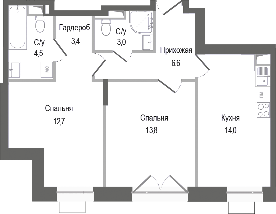 2-комн. Киноквартал