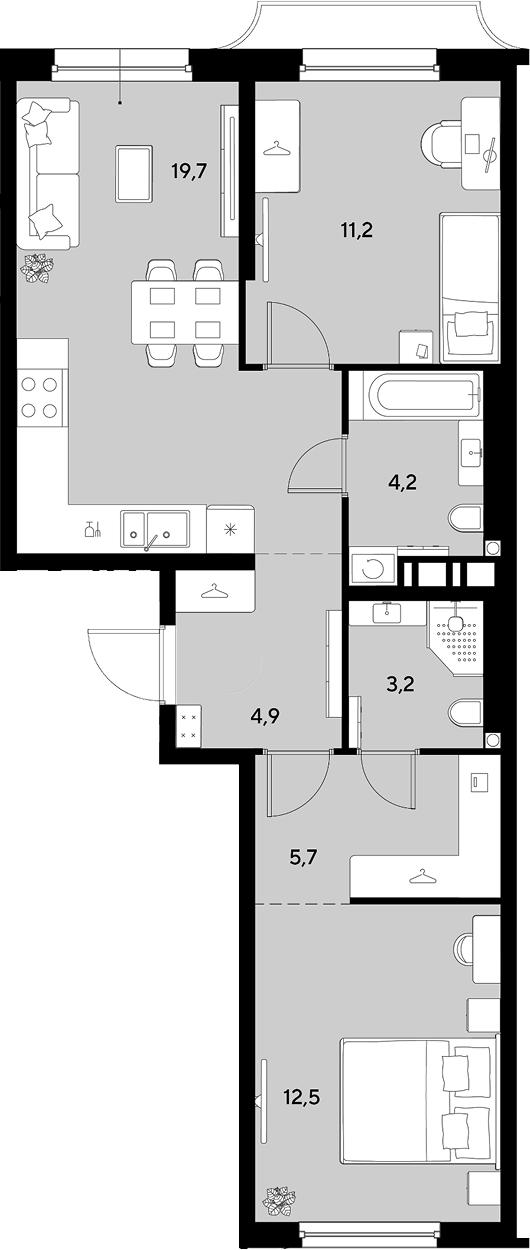 Продается 2-комн. квартира, 61.4 м²