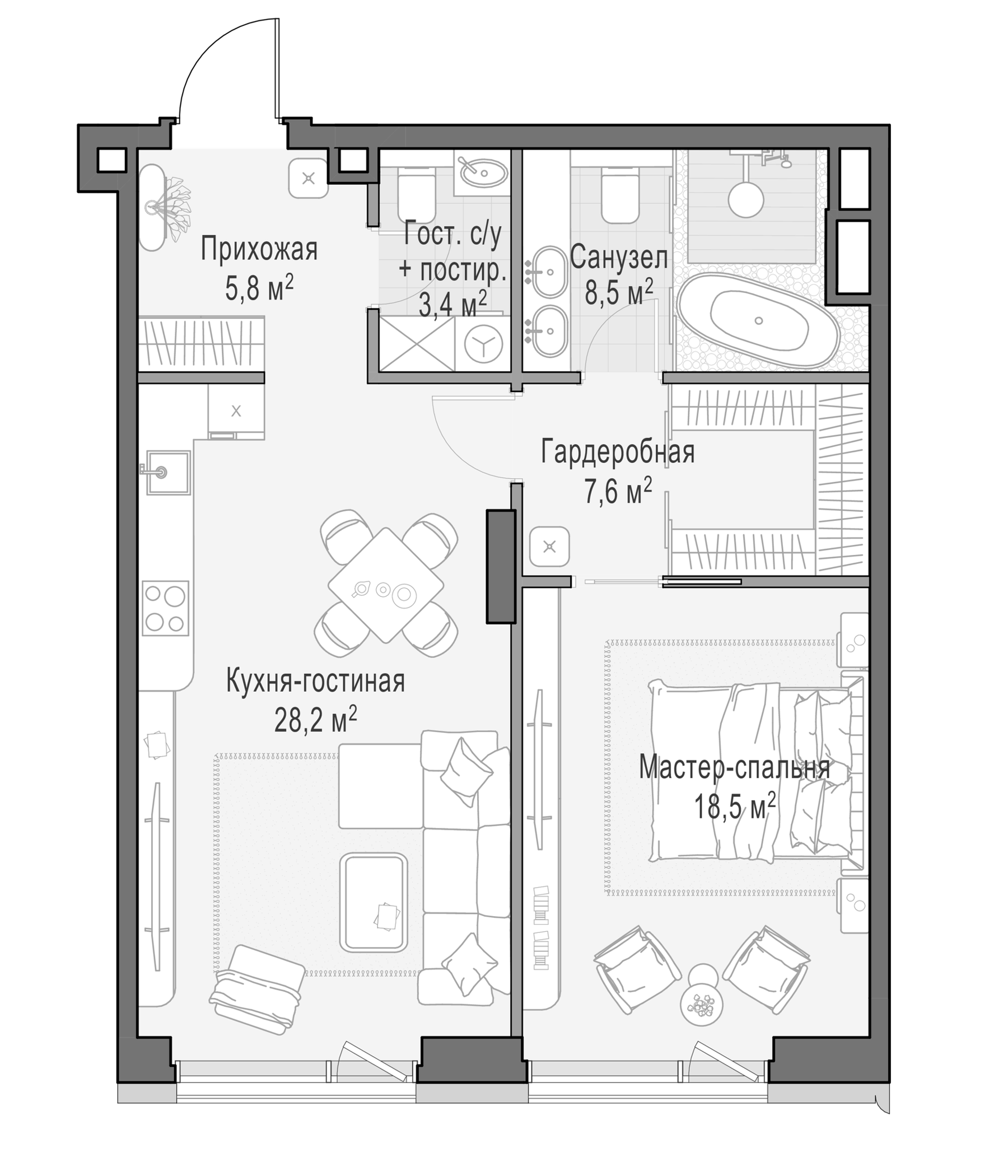 2-комн. Дом Палашевский 11