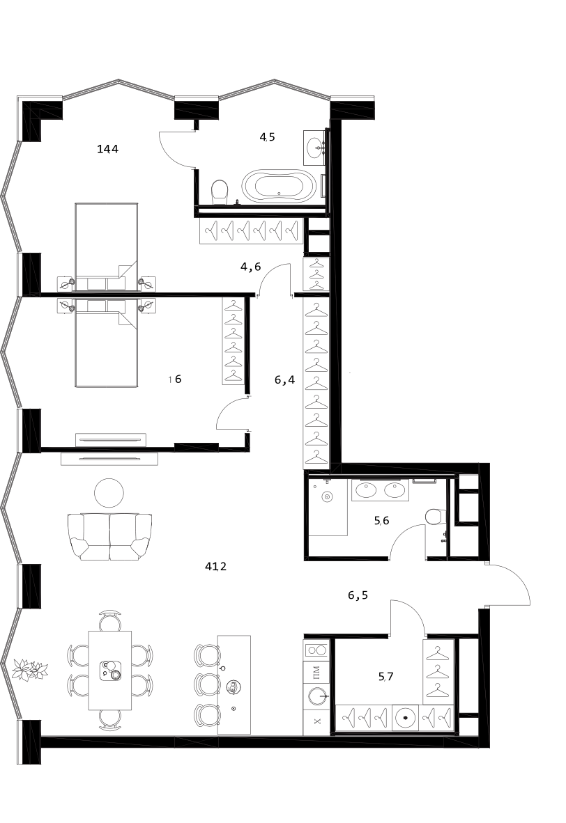 3-комн. A. Residence