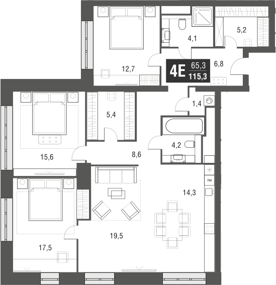 4-комн. AFI Tower