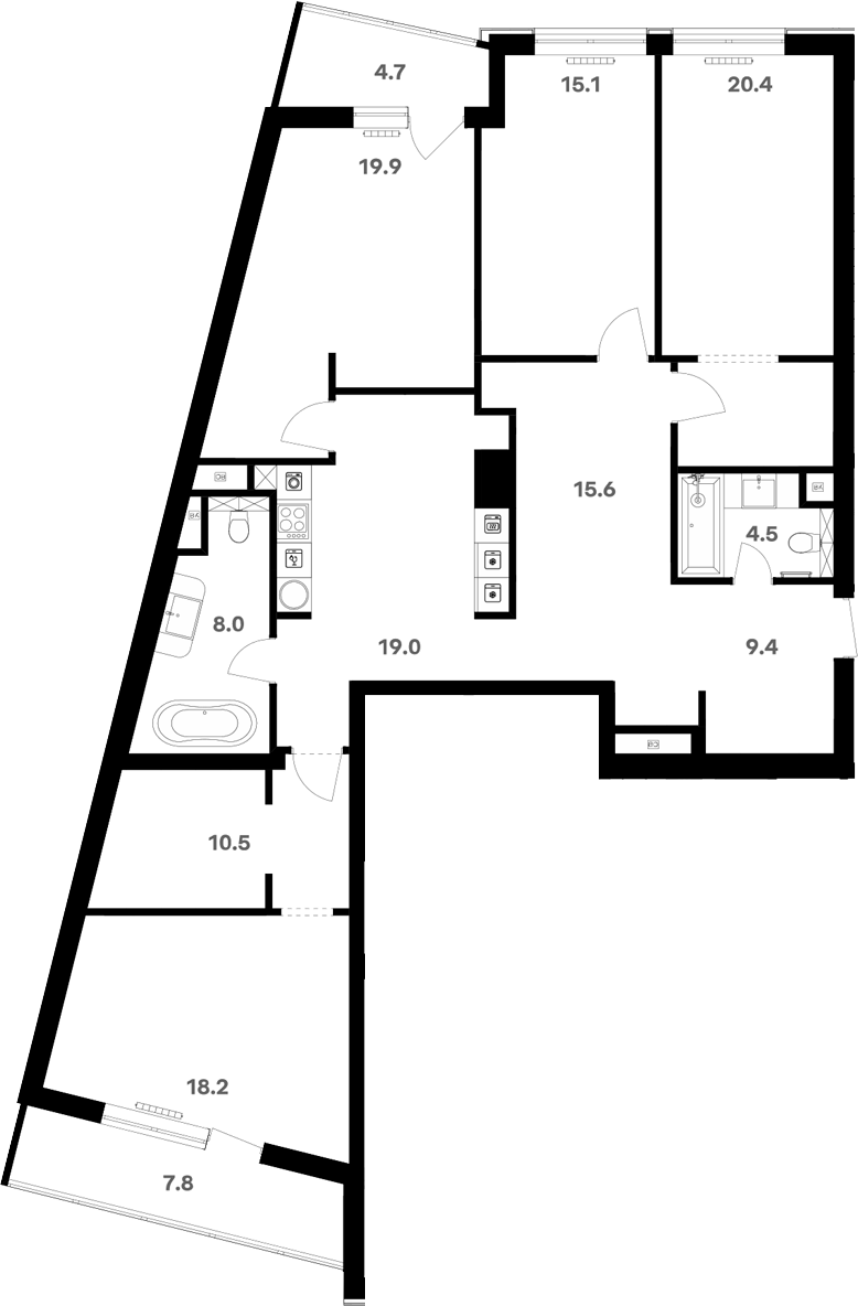Студия, 143.45 м², 9/20 этаж, ЖК «RIVER HOUSE Щелково»