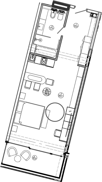 Студия квартира, 47 м² в ЖК Mandarin Garden Hotel — фото 2