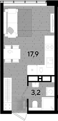 Студия квартира, 21.1 м² в ЖК DОГМА ПАРК — фото 2