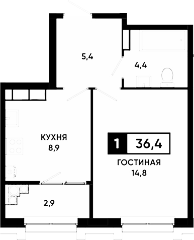 1-комн. Основа. ГК ЮгСтройИнвест. Ставропольский край
