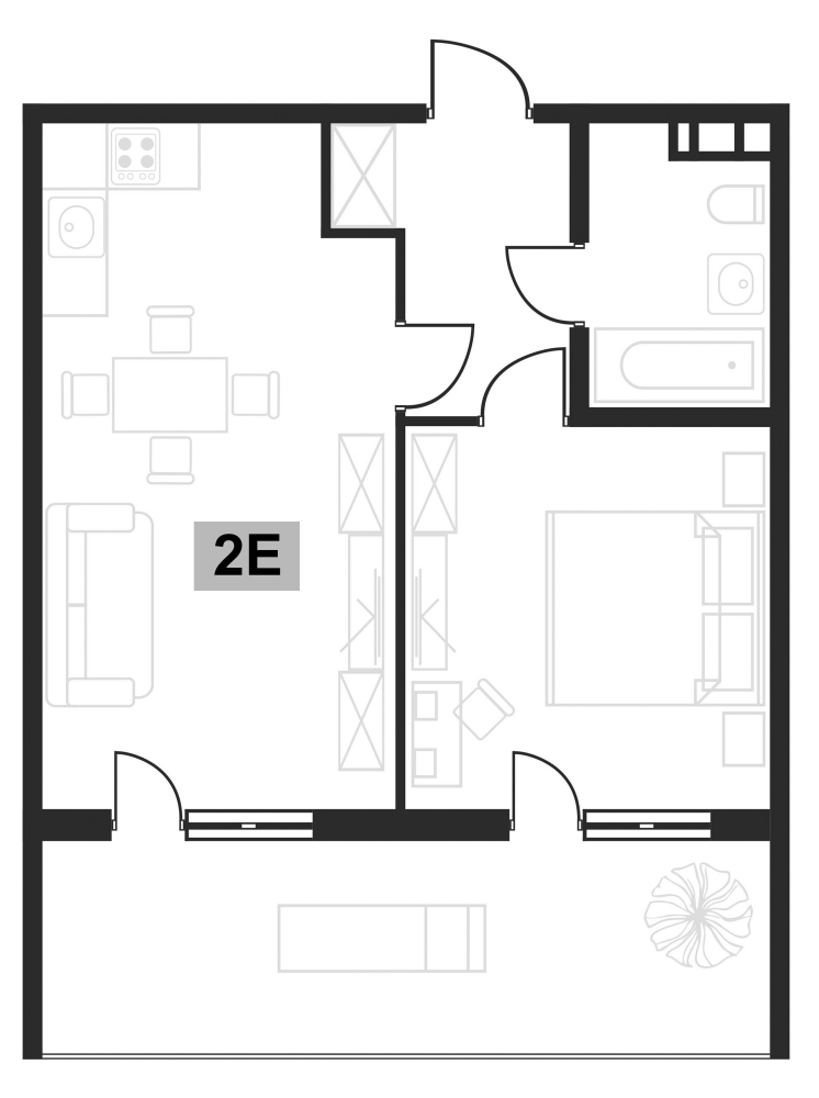 2-комн. квартира, 42.49 м² в ЖК Клубная резиденция Европа — фото 2