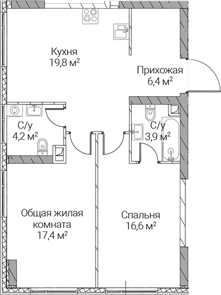 2-комн. СЕЗАР СИЛИКА