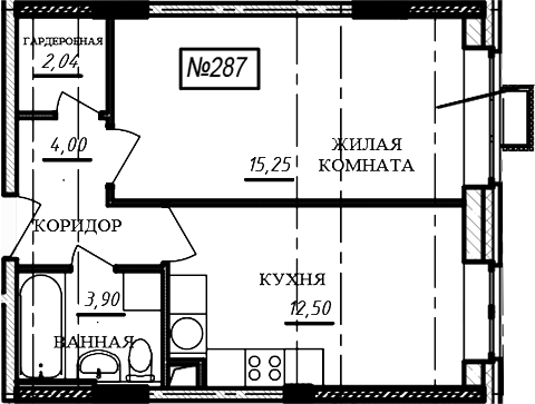1-комн., 37.7 м², 2/16 этаж, ЖК «Краснофлотский»