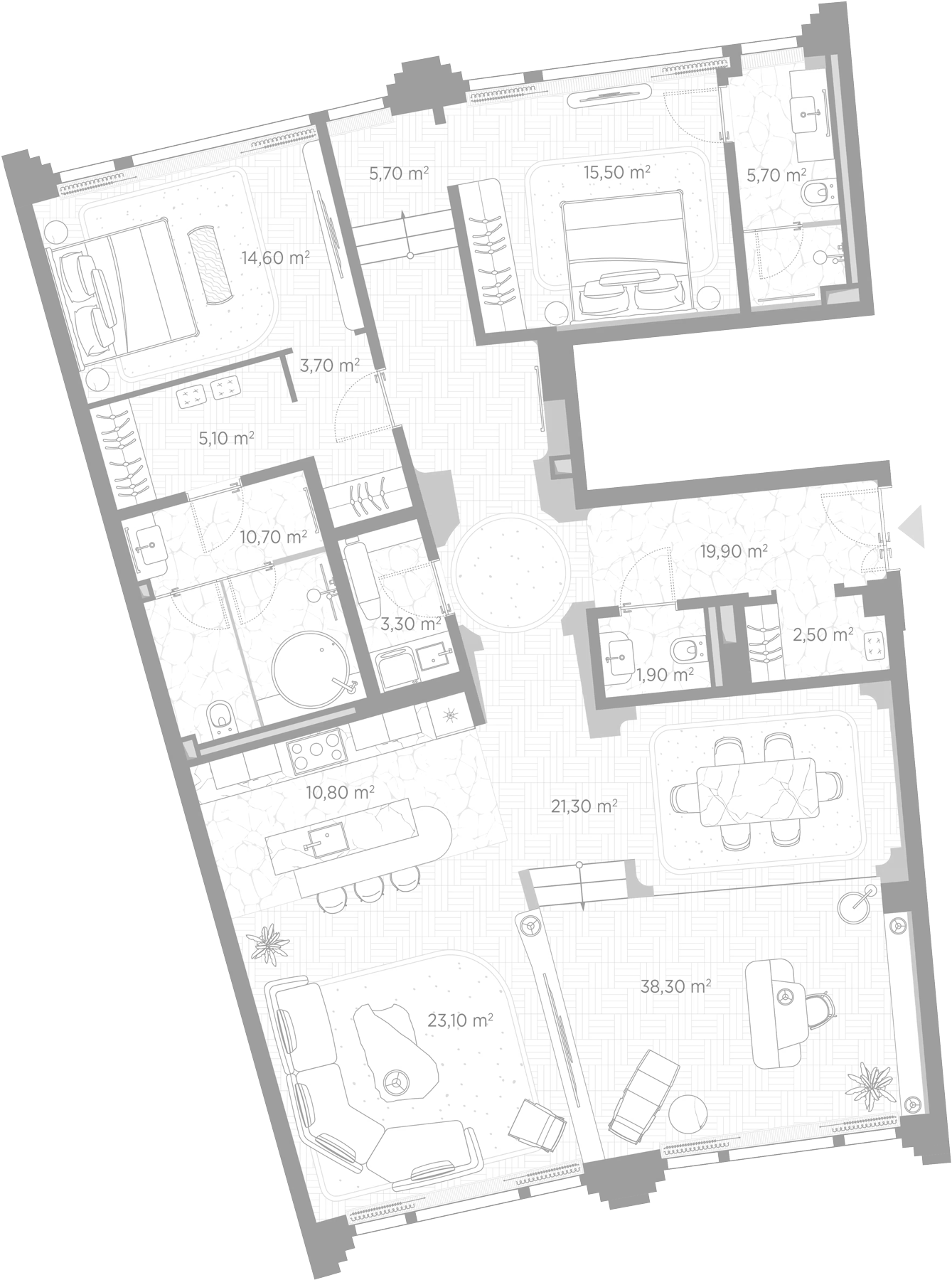3-комн., 182.1 м², 2/7 этаж, ЖК «Николь»