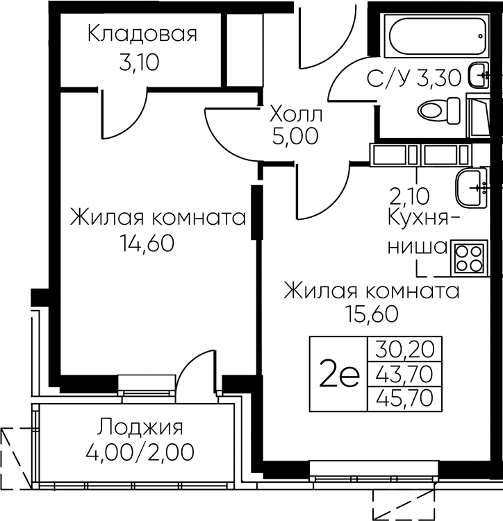 2-комн. Кашинцево