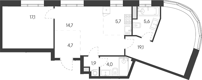 3-комн., 72.8 м², 25/30 этаж, ЖК «Родина Переделкино»