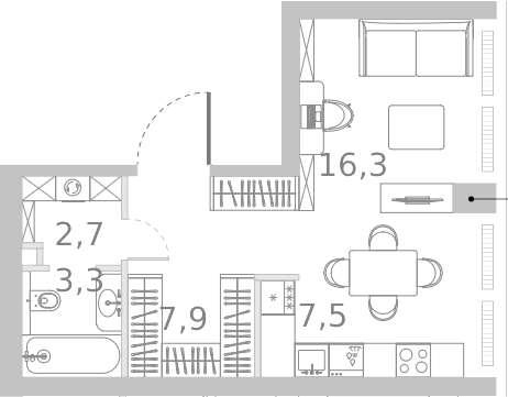 Студия, 37.7 м², 5/45 этаж, ЖК «Ривер Парк Кутузовский»