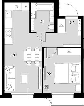 Продается 1-комн. квартира, 37.7 м²